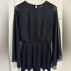 Black Long-Sleeve Women’s Romper